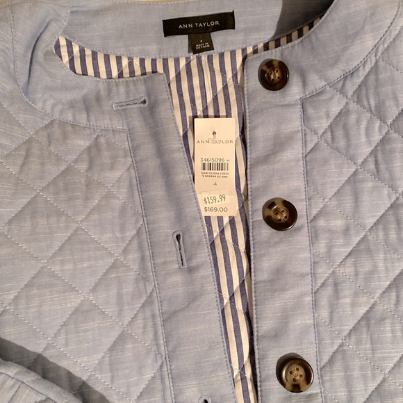 New Ann Taylor blue quilted jacket size:4 - Picture 3 of 8